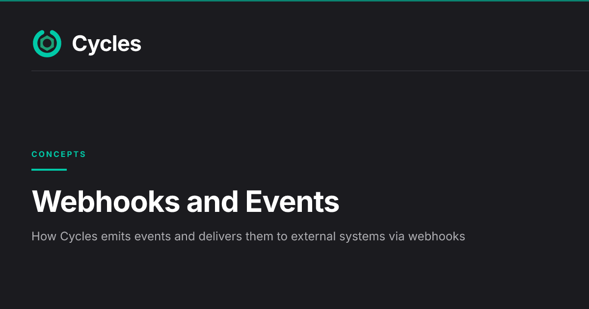 Webhooks and Events — Cycles