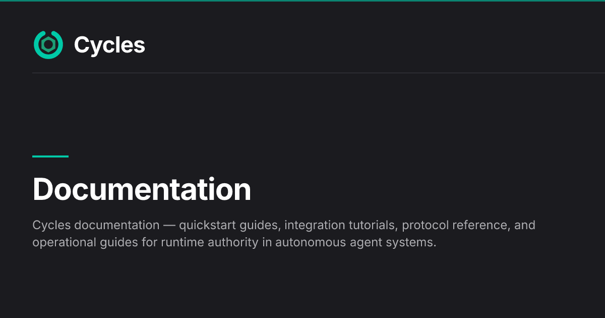 Documentation — Cycles