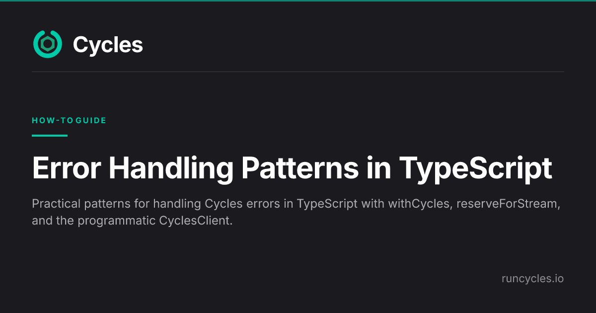 Error Handling Patterns in TypeScript — Cycles