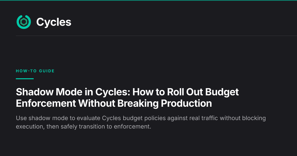 Shadow Mode in Cycles: How to Roll Out Budget Enforcement Without ...