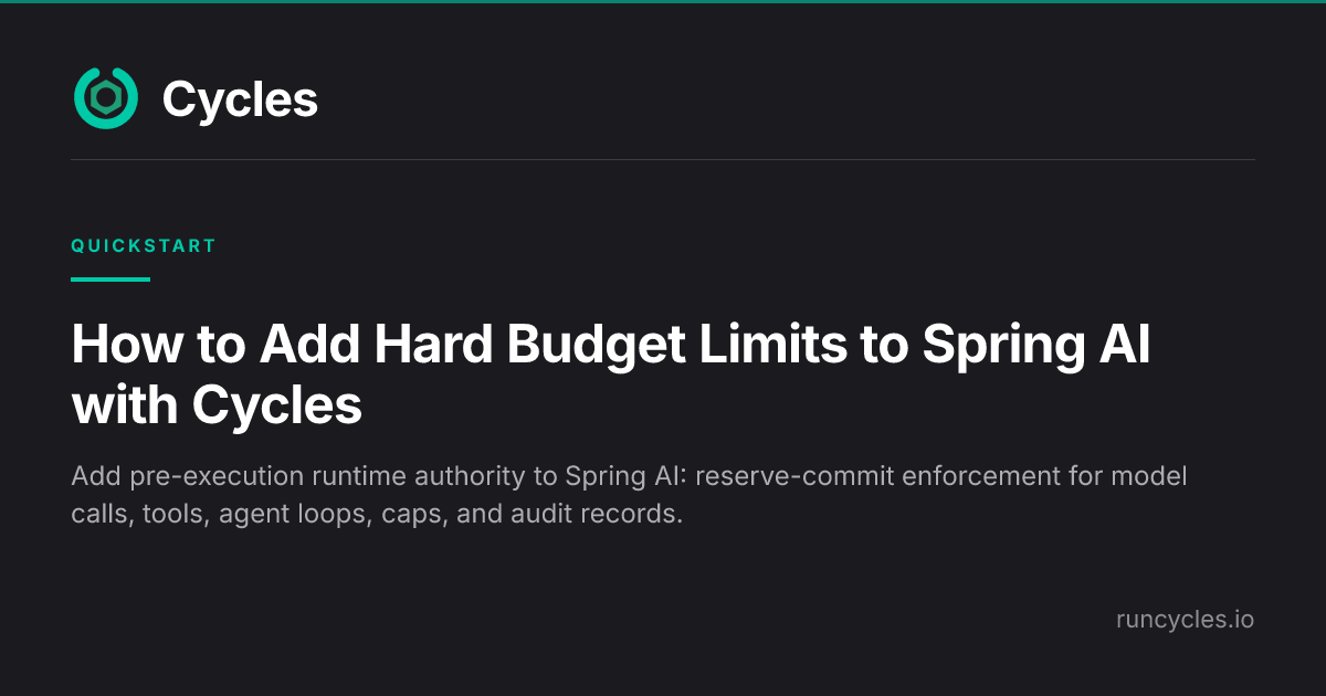 Hard Cycle Spring How to Add Hard Budget Limits to Spring AI with Cycles